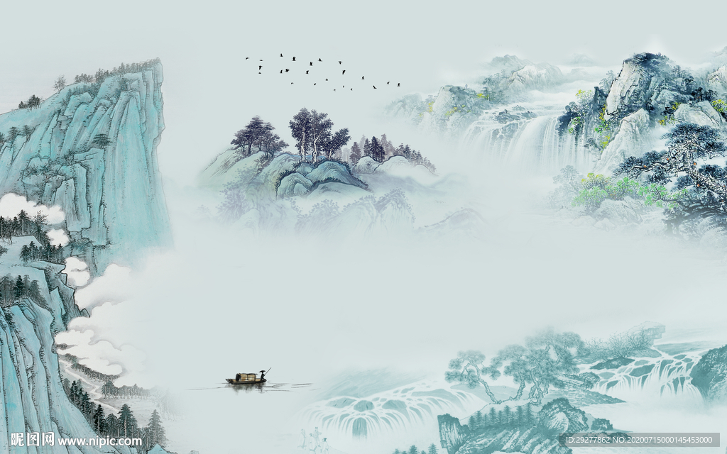 中国风新品新山水画 TIF分层