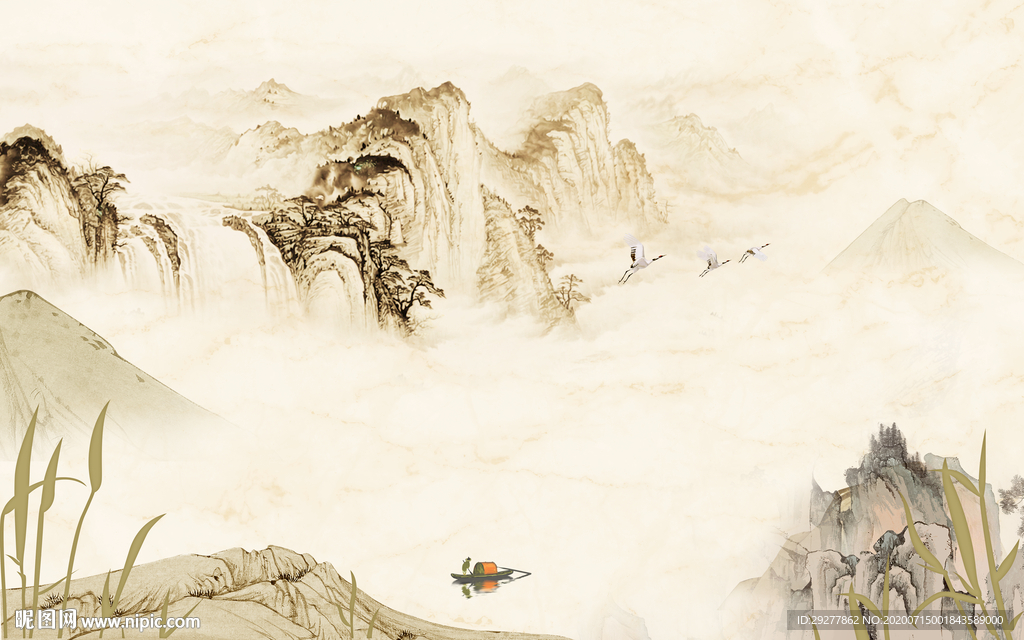 国画新品新山水画 TIF分层