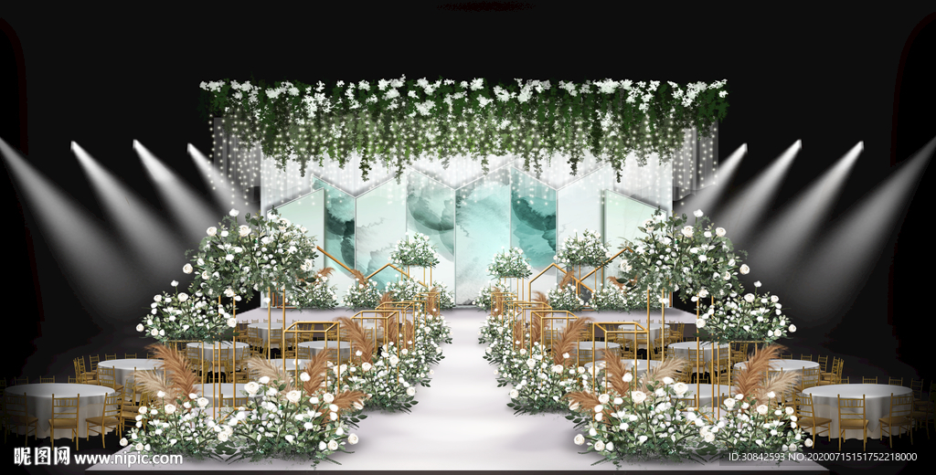 绿色系小清晰婚礼效果图