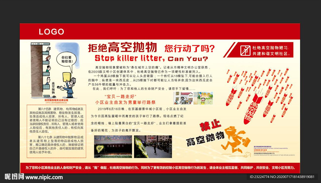 高空抛物展板
