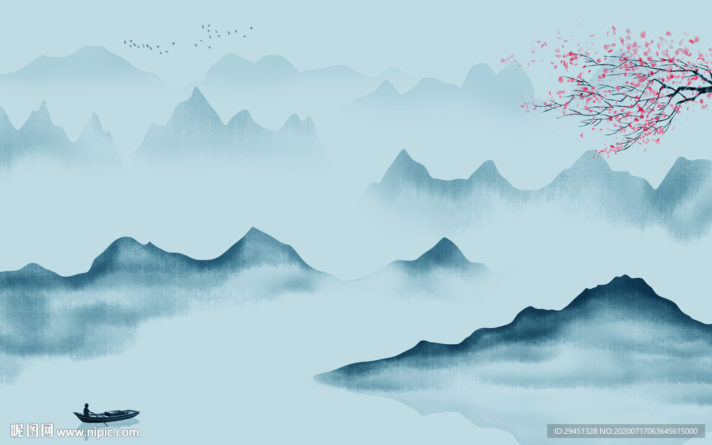 中式意境新山水画 tif分层