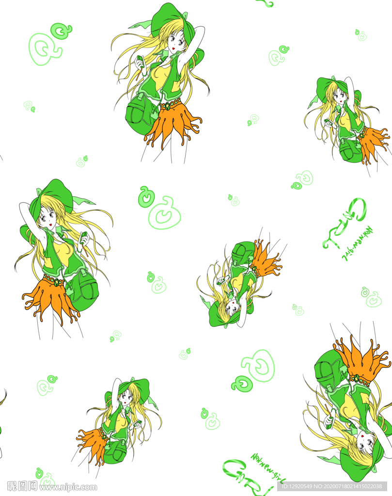 大牌可爱可爱卡通女孩