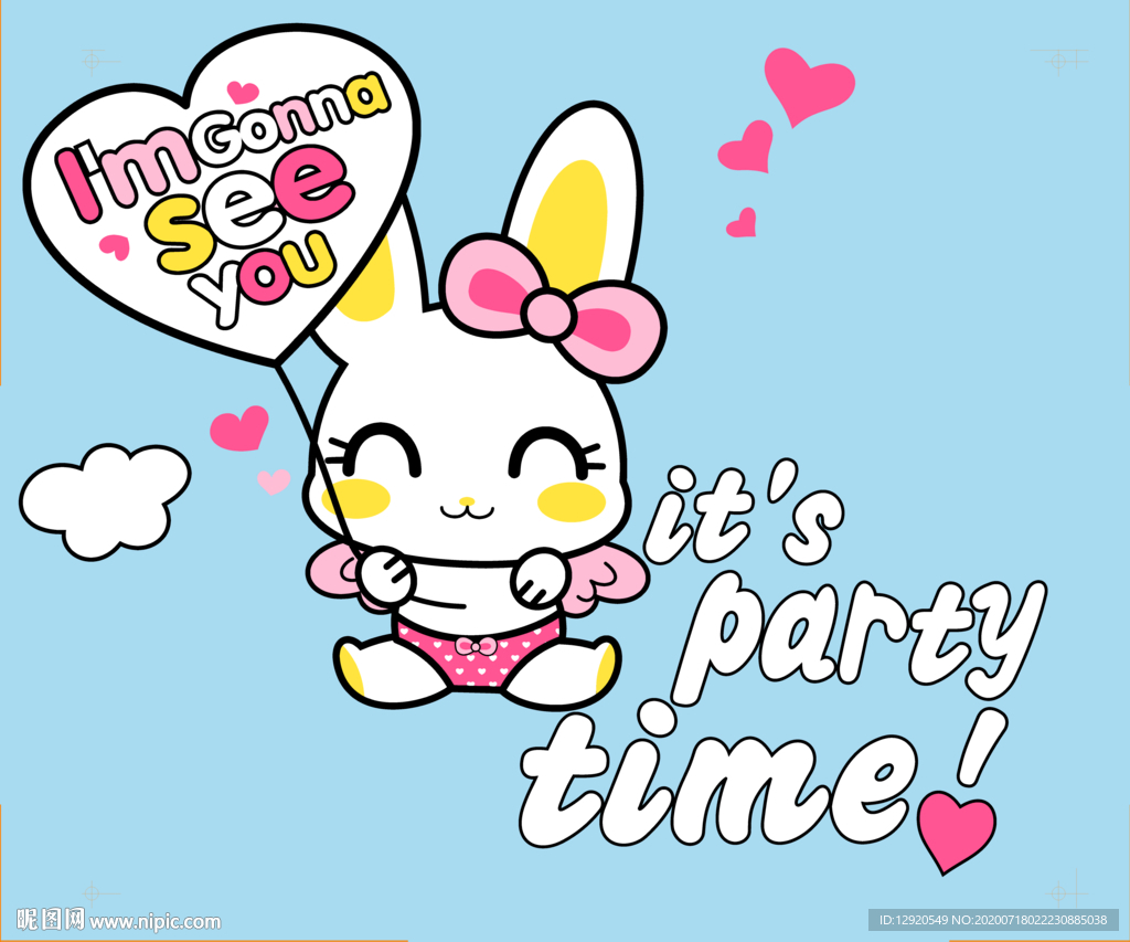 大牌可爱卡通兔子裁片