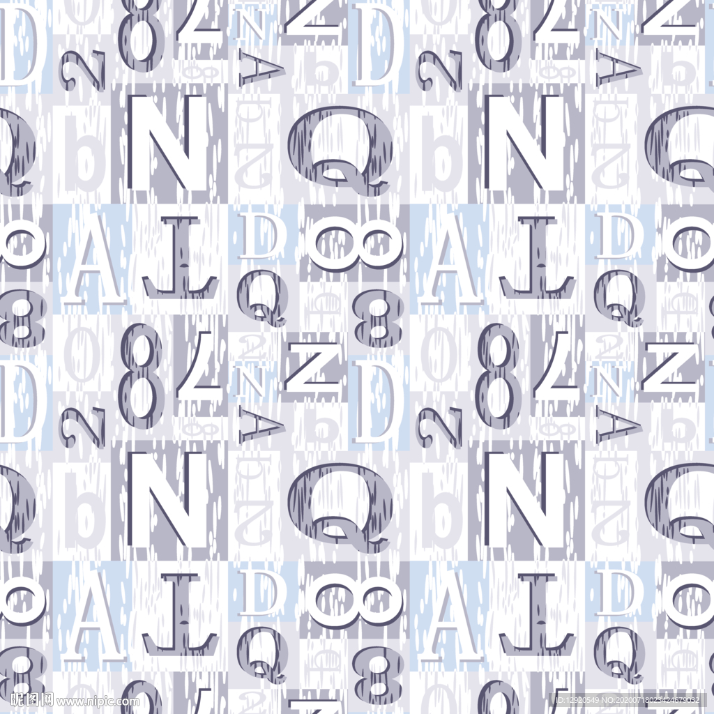 大牌精美数字字母乱花