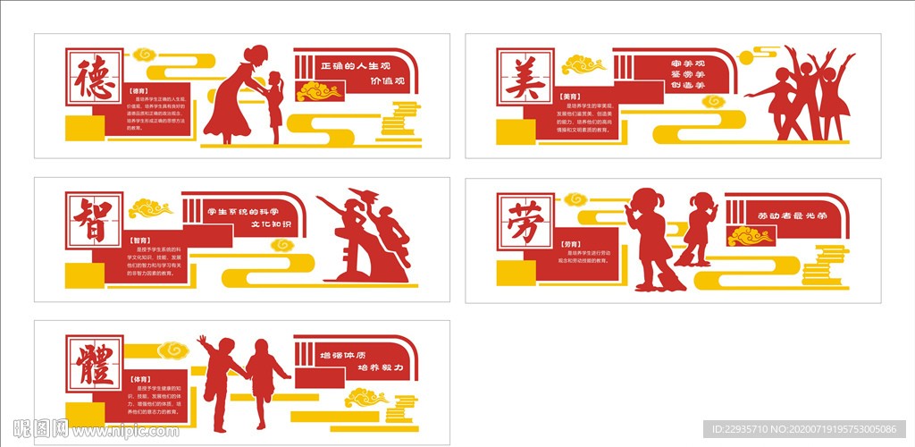 德智体美劳校园化墙