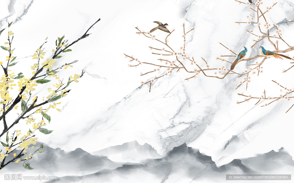 花鸟新大气雅士白 tif合层