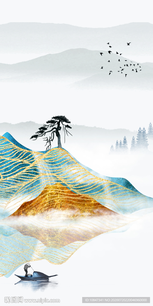 豪华现代玄关画 TIF分层