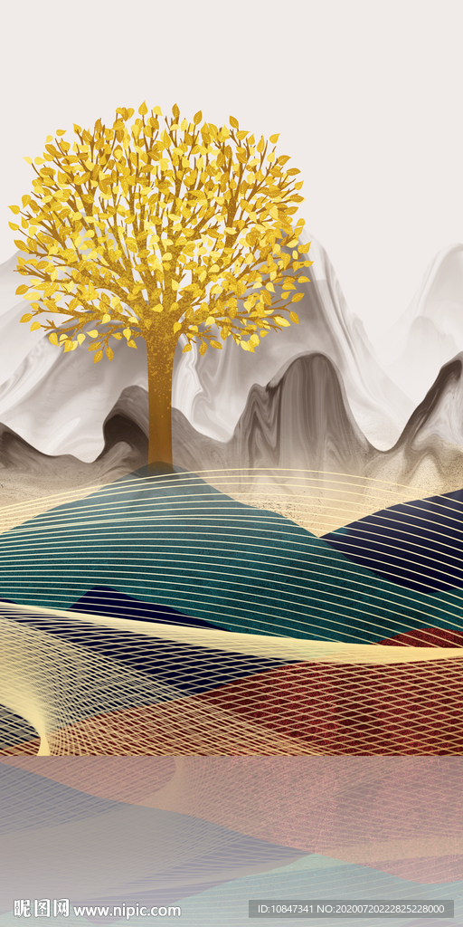 金树现代玄关画 TIF分层