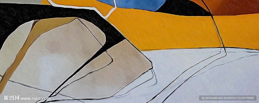 几何涂鸦抽象油画