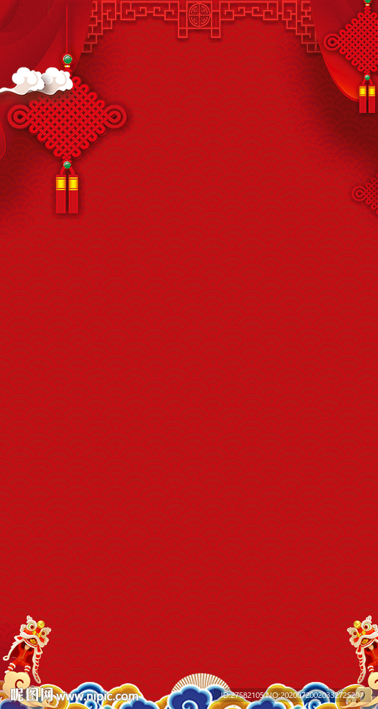 红色背景喜庆春节砸金蛋中国风祥