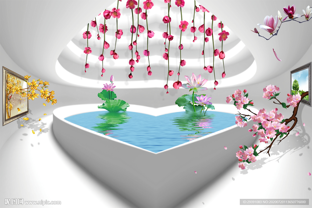 3D浪漫玫瑰背景