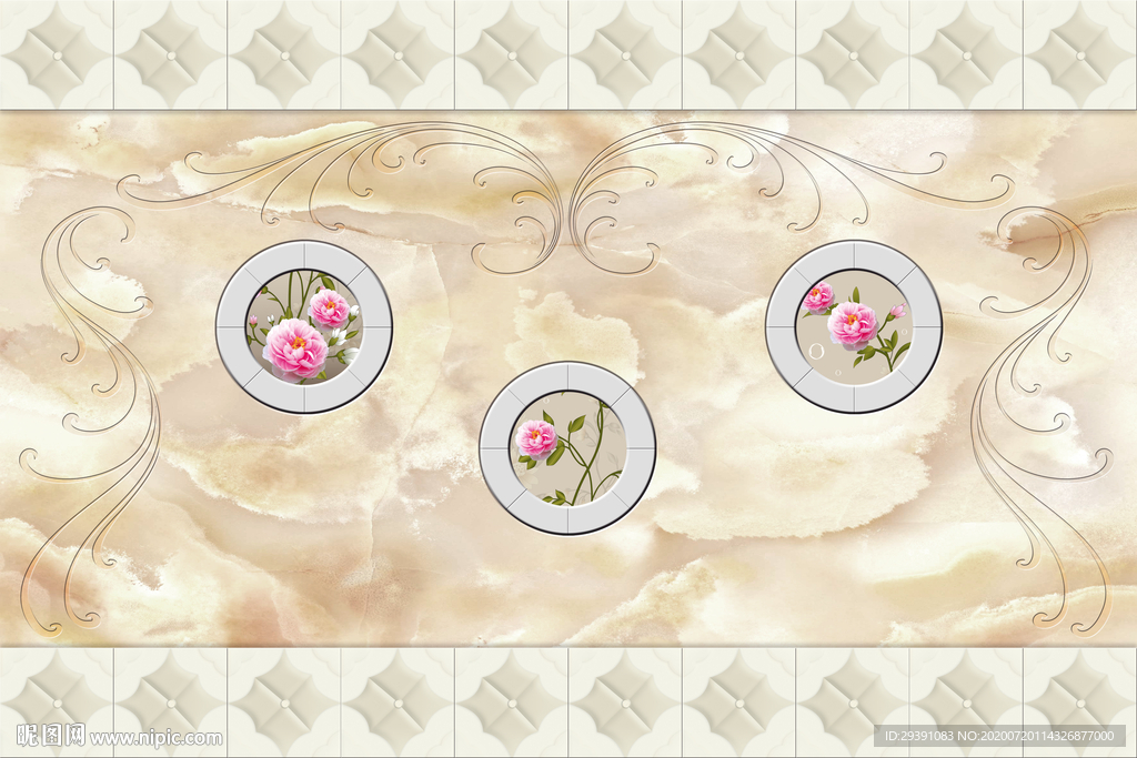 欧式玫瑰立体背景