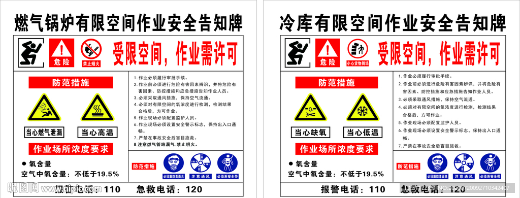有限空间作业指示牌