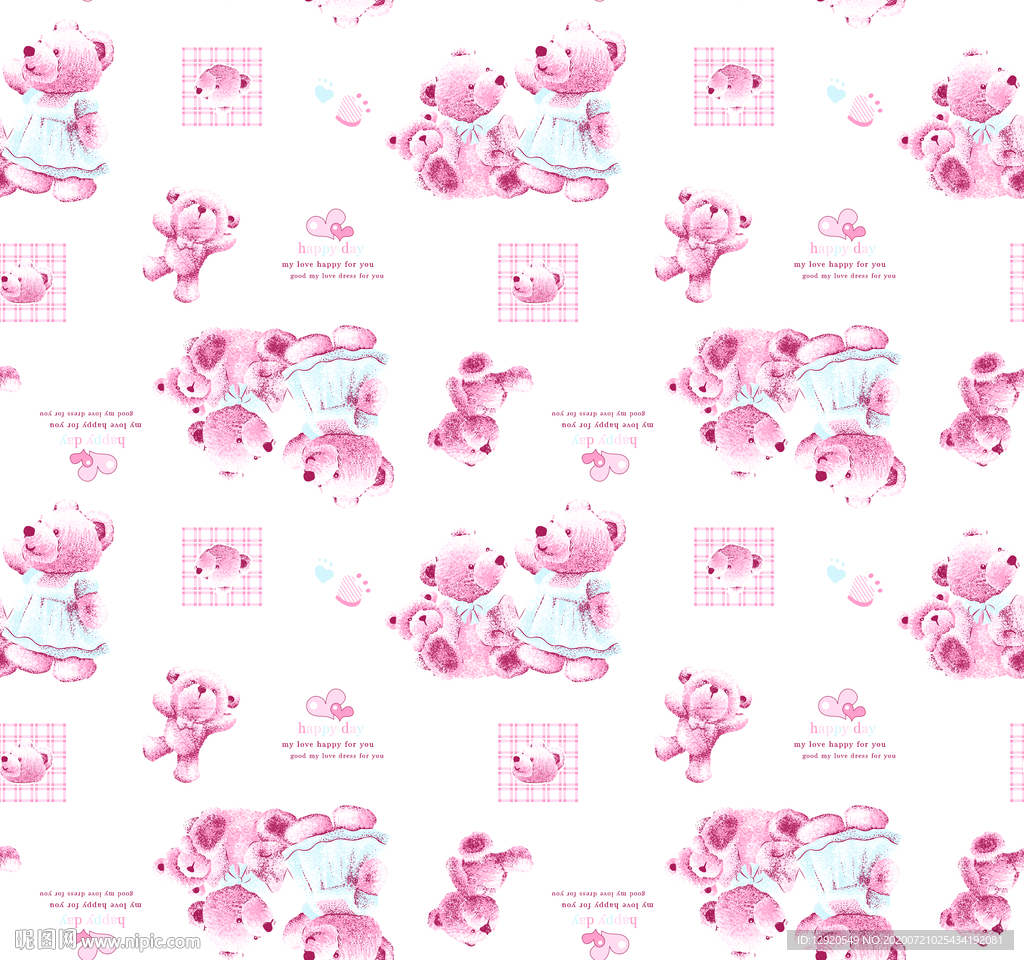 大牌可爱卡通熊仔乱花