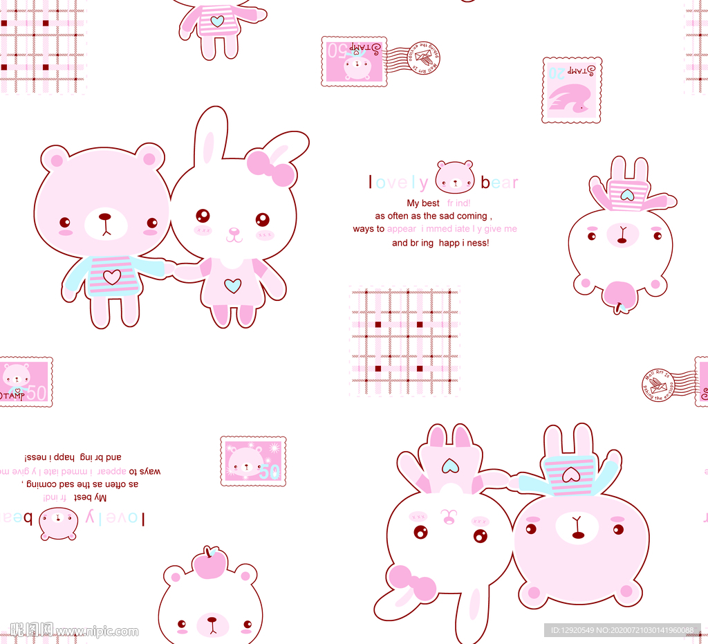 大牌可爱卡通兔子熊