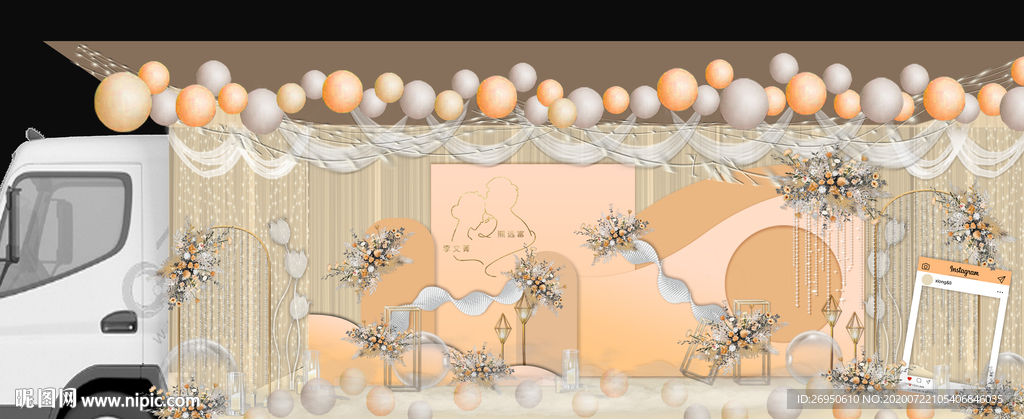 香槟色婚礼迎宾区