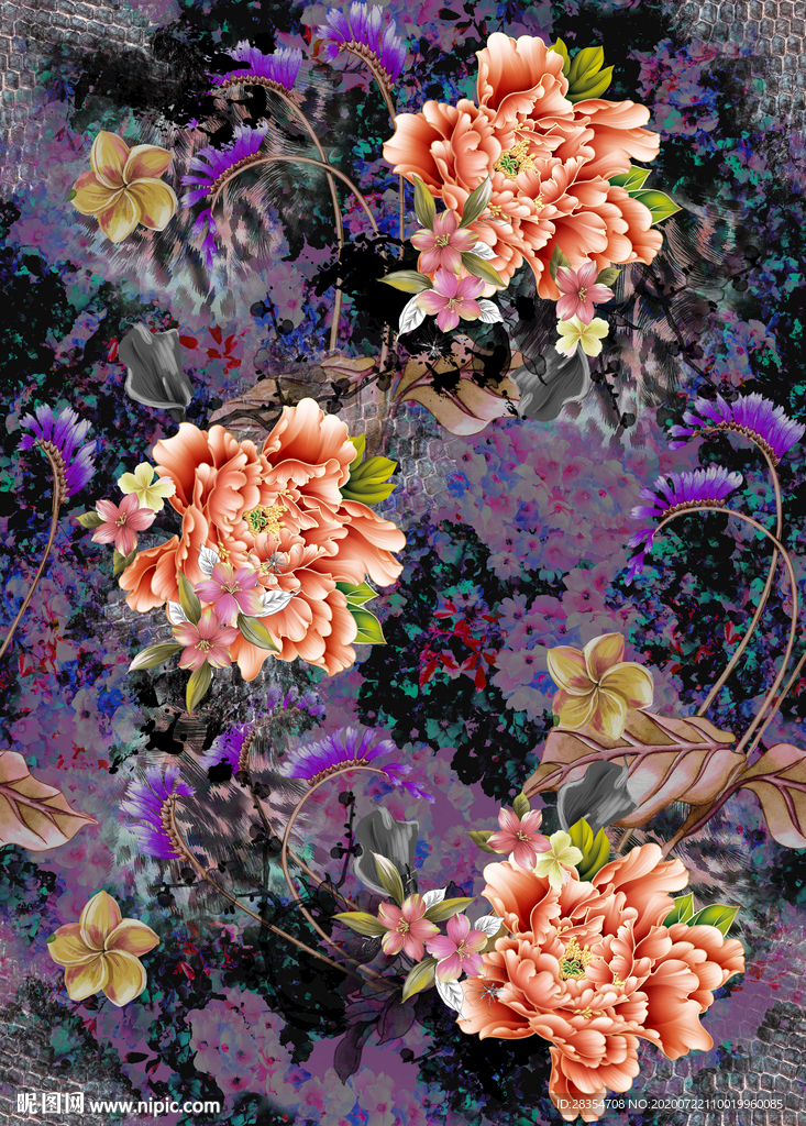 大牌 手绘花 扎染 豹纹