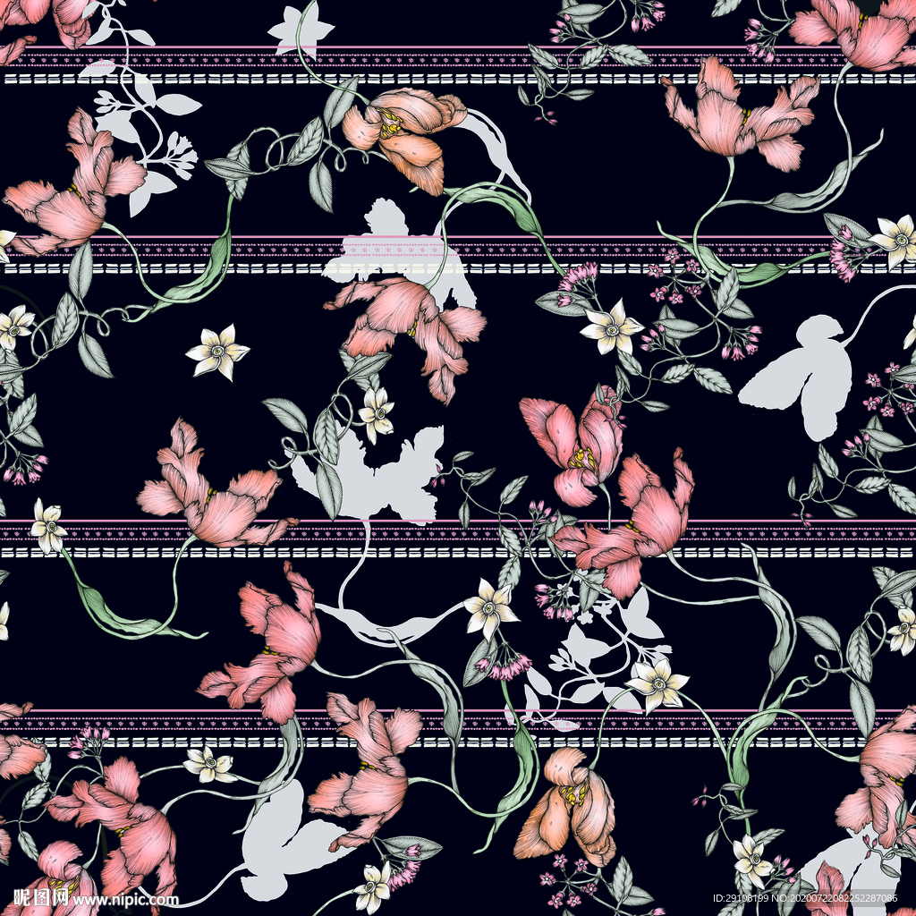 大牌花型 热带花 花卉 手绘花