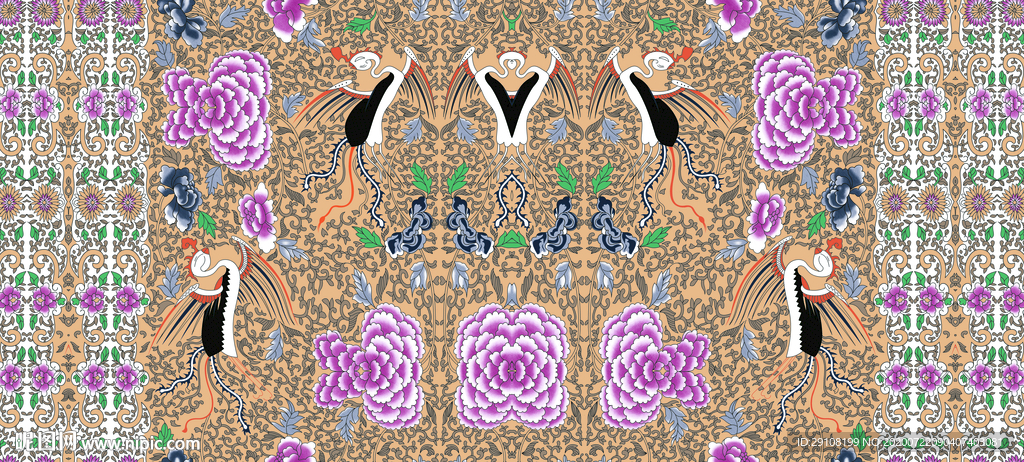 大牌花型 鹤 定位花