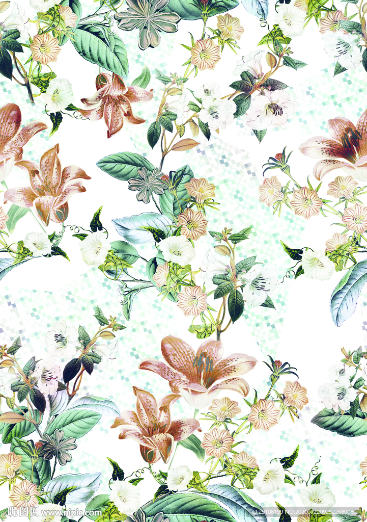大牌花型 热带花 手绘花 花卉