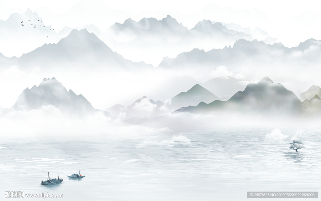 高档 山水爆款画 TIF分层