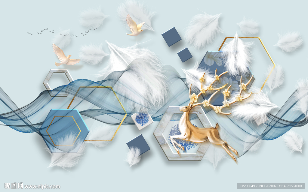 现代新欧式背景墙 TIF分层