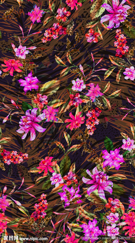 大牌 扎染 手绘花 豹纹 分层