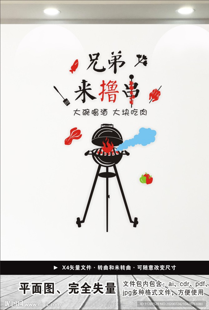 撸串 撸串文化墙