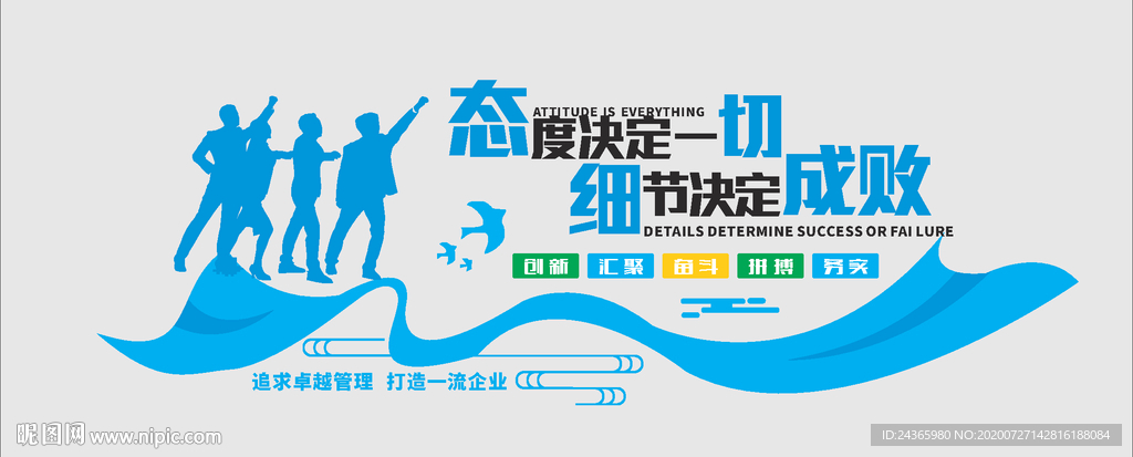 工作态度企业文化墙