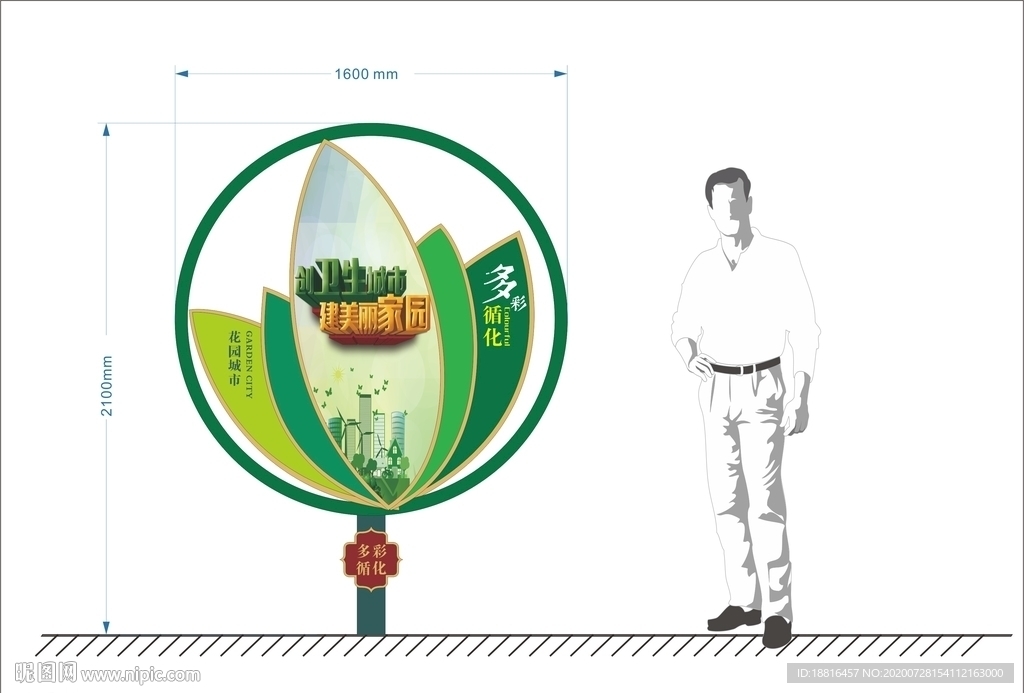 街道造型牌 花草牌