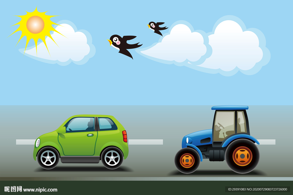 儿童卡通车背景墙