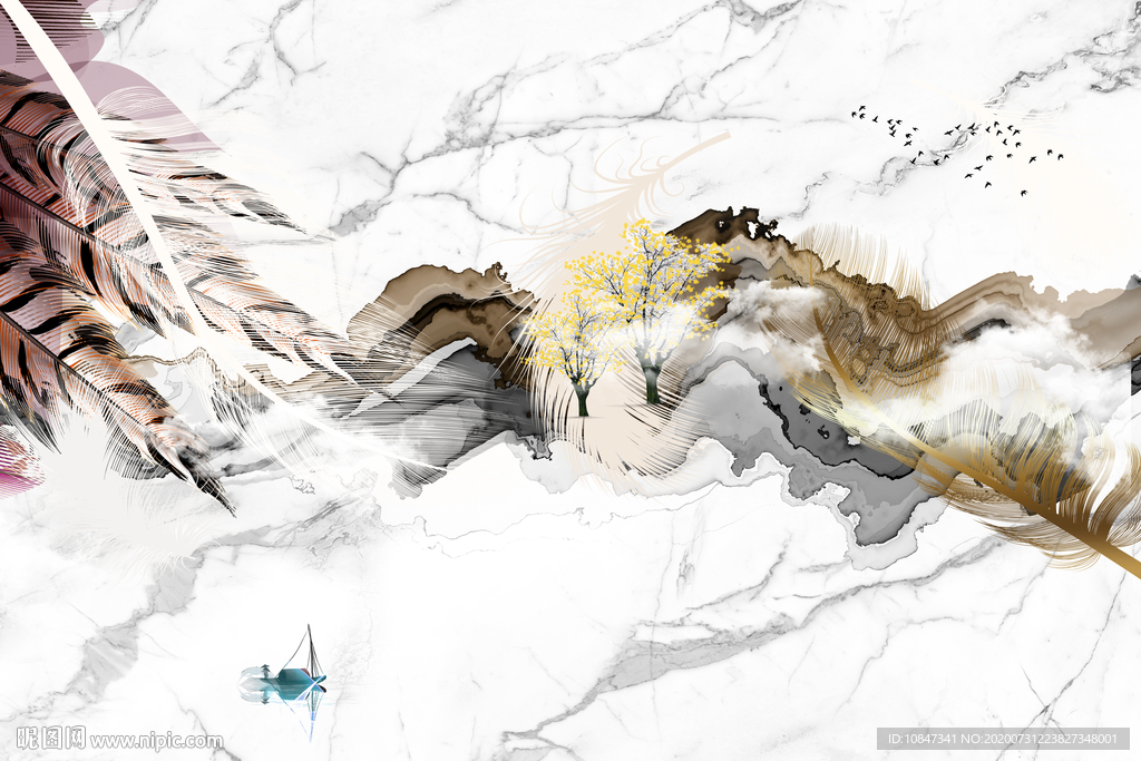 羽毛爆单爵士白 TIF分层