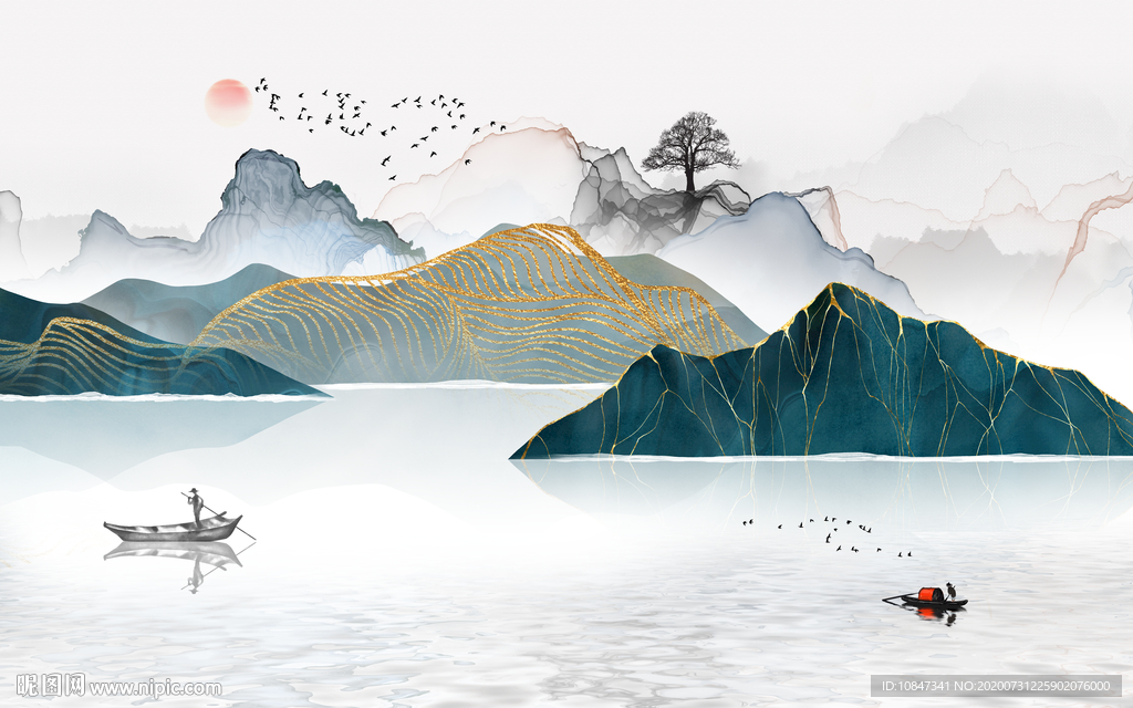 高清爆单山水画 TIF分层