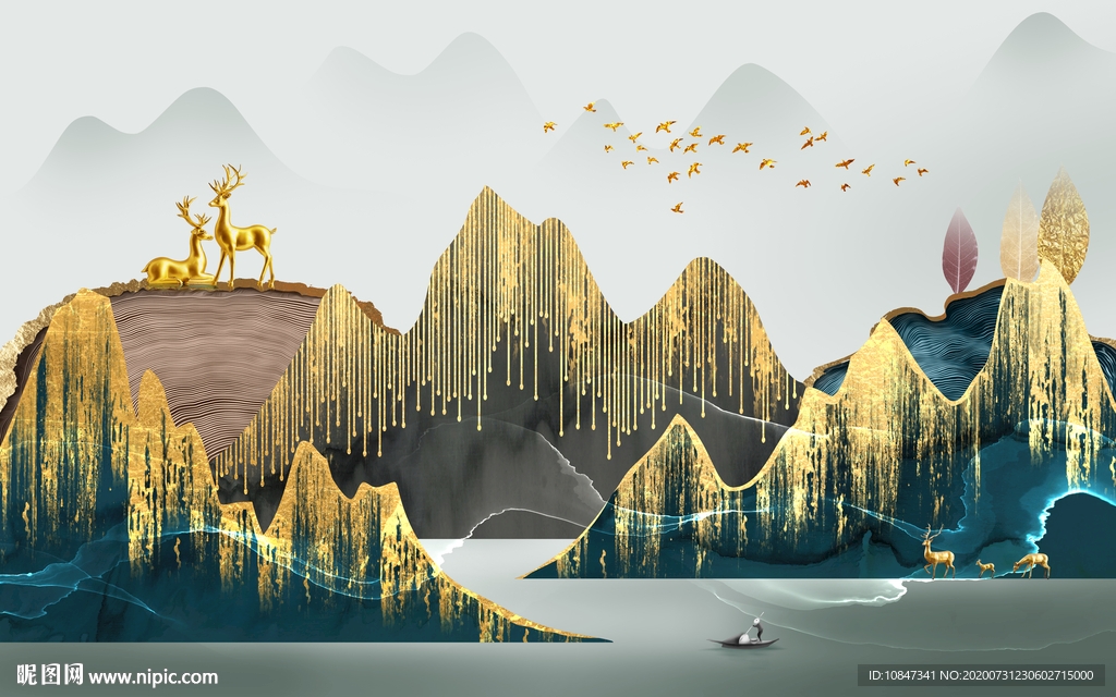 高端爆单山水画 TIF分层