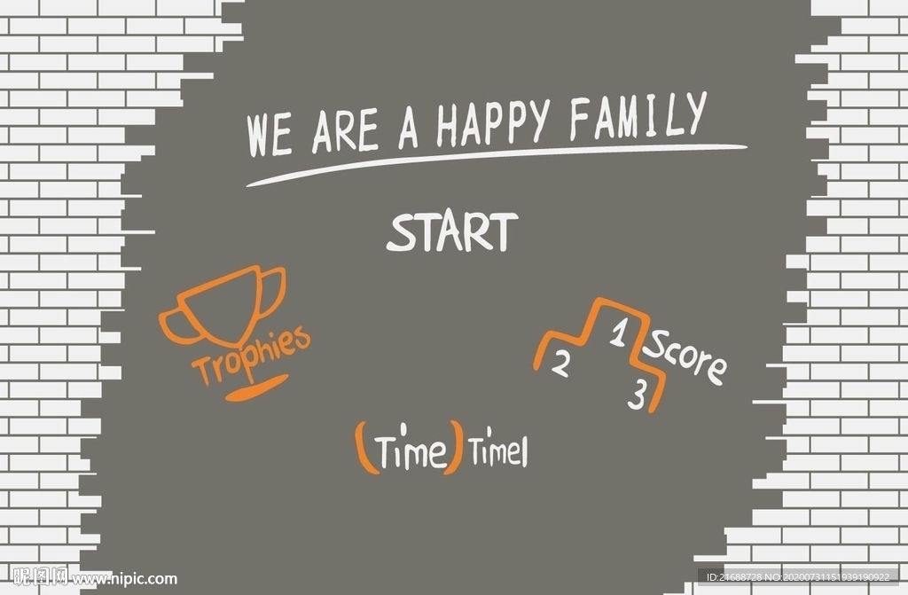 砖块字母奖杯硅藻泥