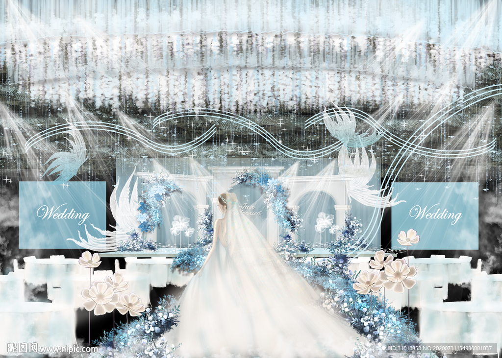 蓝色婚礼设计