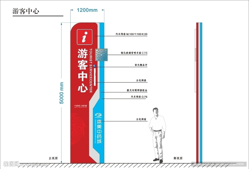 精神堡垒游客景区立牌