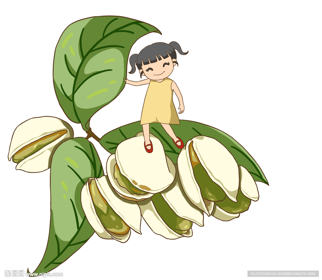 手绘坚果卡通插画开心果矢量元素