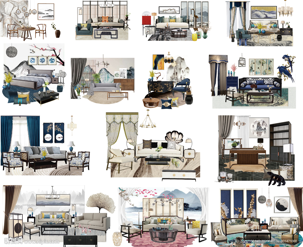 新中式样板间分层图