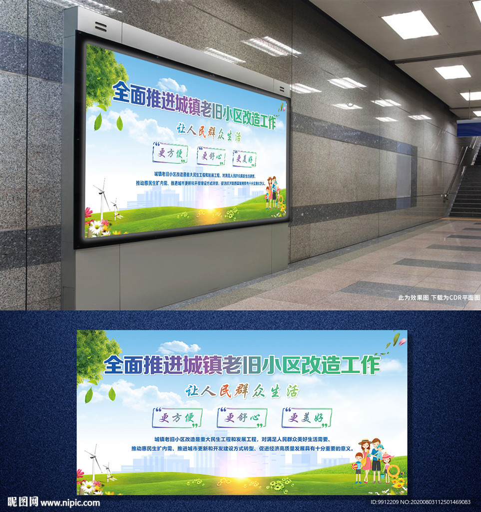 城镇老旧小区改造展板
