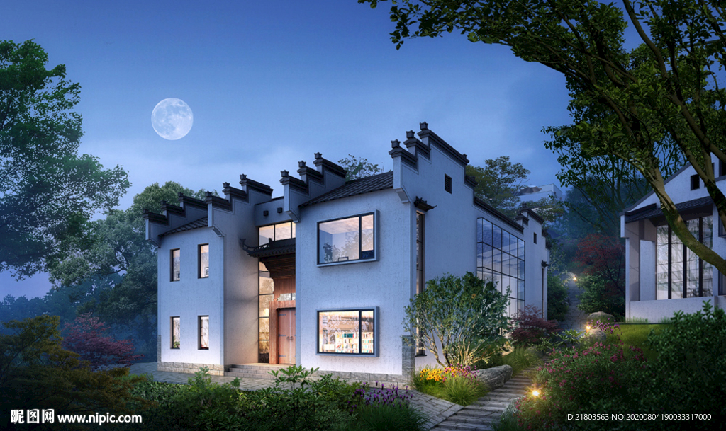 景观效果图夜景效果图别墅效果图