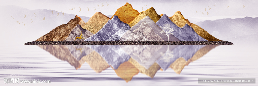 现代简约禅意山水客厅装饰画挂画