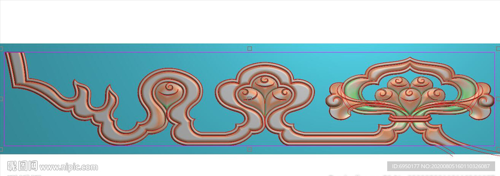 藏式洋花莲花牙板裙板精雕图浮雕