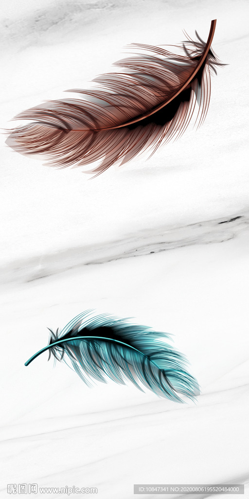 羽毛现代唯美玄关 TIF分层