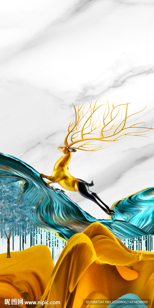 高清 山水唯美玄关 TIF分层