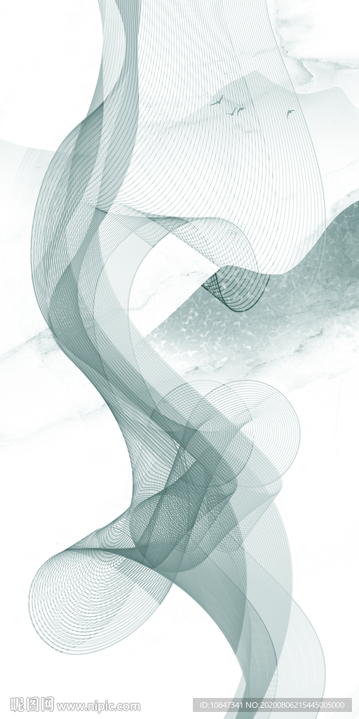 线条山水唯美玄关 TIF分层