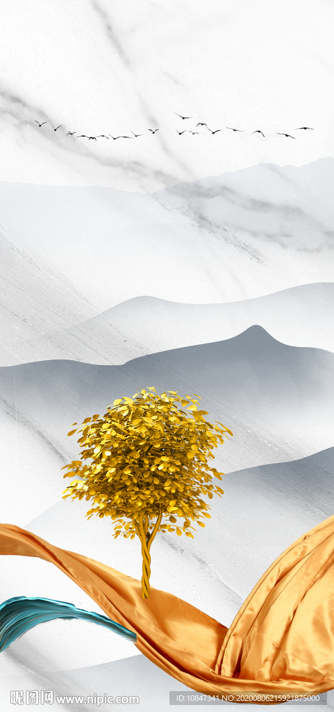 爵士白轻奢唯美玄关 TIF分层