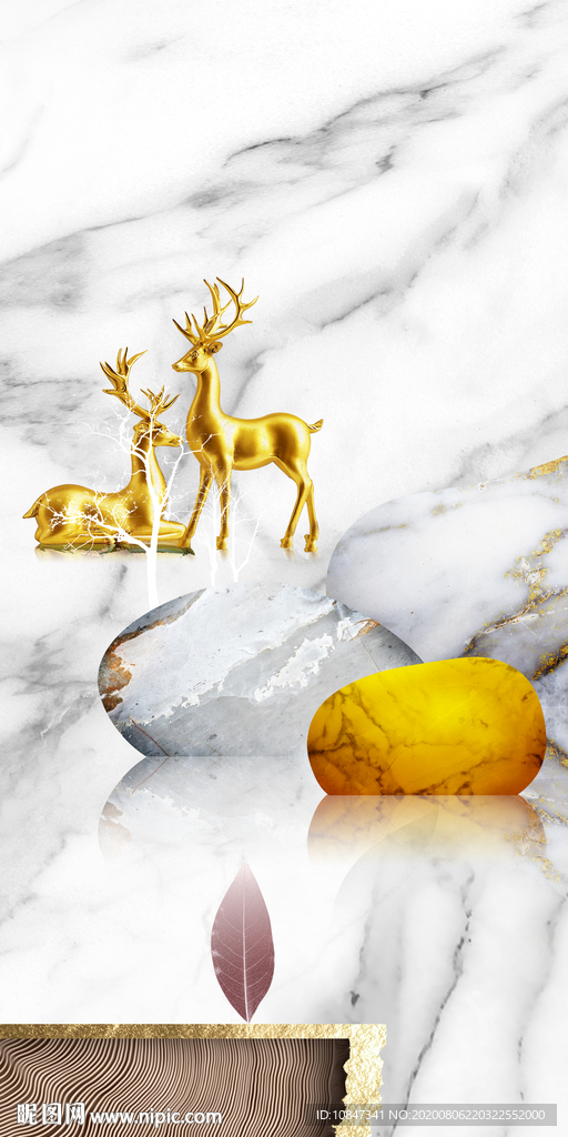 麋鹿新意境画 TIF分层