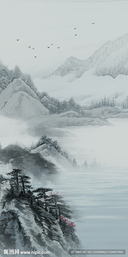 新款山水新玄关画 TIF分层