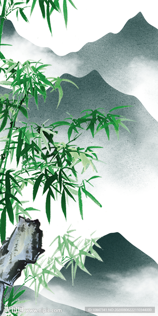 绿竹山水唯美玄关 TIF分层